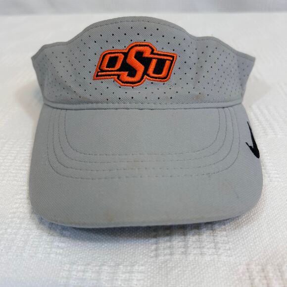 Oklahoma State Cowboys Visor Nike Dri Fit Gray Orange Adjustable - Picture 2 of 7